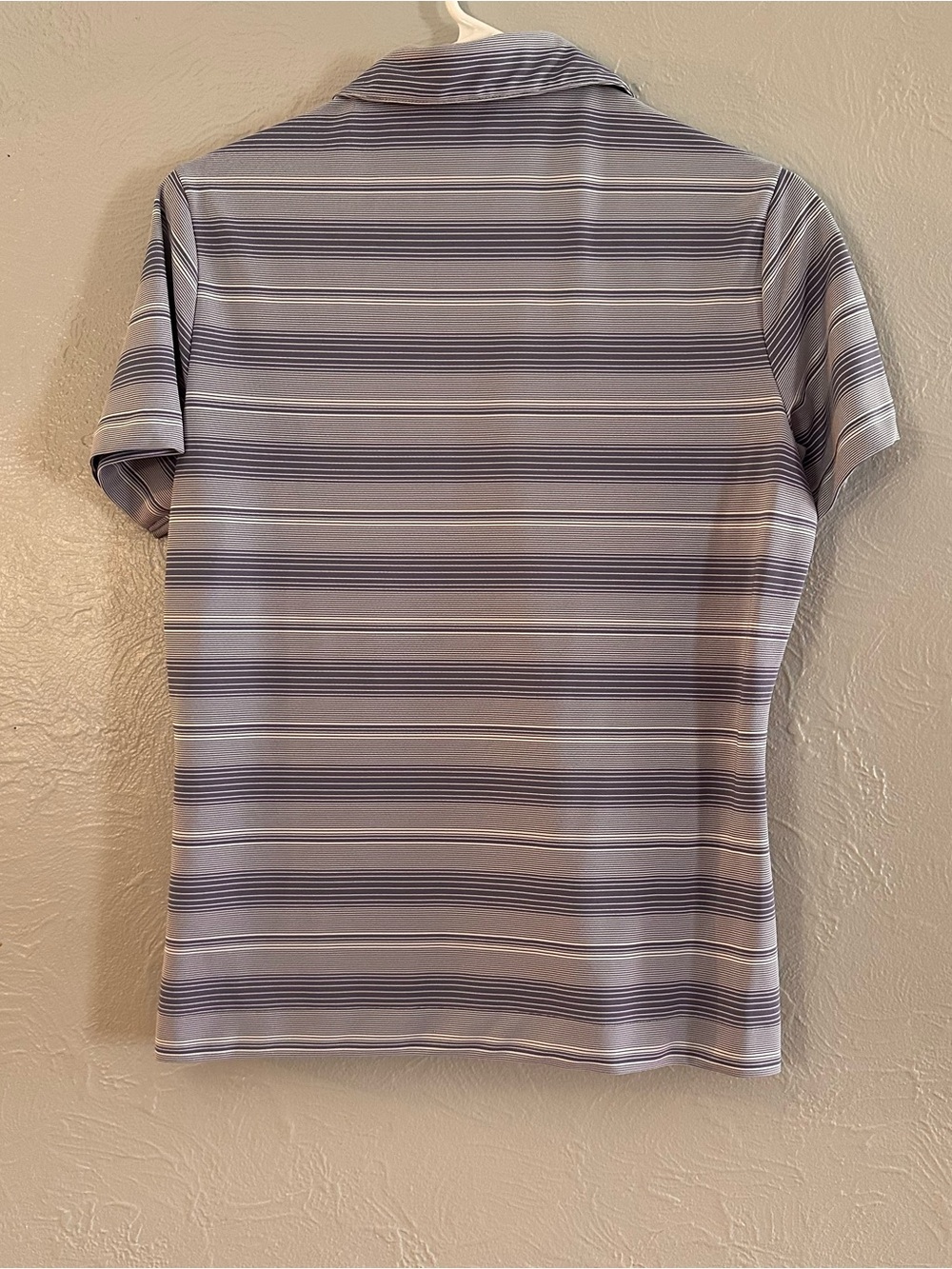 Nike Golf Dri-FIT Women’s Striped Polo Shirt Purple Gray Size Medium - Picture 5 of 8